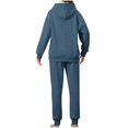 thumbnail image 3 of Bcresic 2 Piece Outfits for Women - Sherpa Fleece Lined Sweatsuits Winter Warm Solid Hoodies and Sweatpants Casual Athletic Matching Outfit(Navy,S), 3 of 6