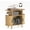 Oak, variant on Home Modern Fluted Mid Century 35 in Turntable Cabinet, Large Round Record Player Stand with Charging Station and Display Shelf, Arched Wood Record Player Table for Living Room