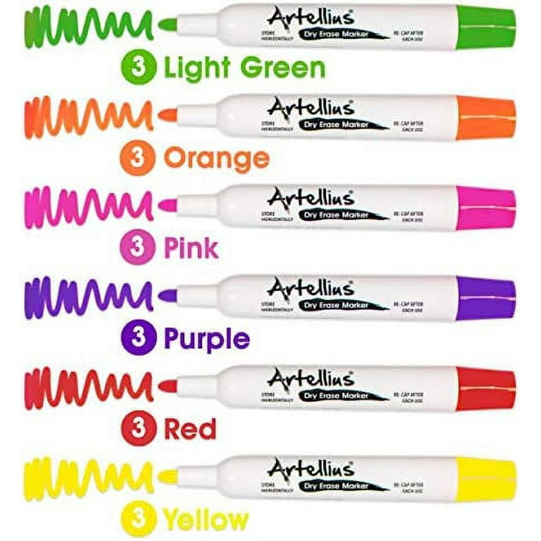 WallDeca Dry-Erase Thick Fine Line Markers, 13 Assorted Colors