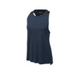 thumbnail image 3 of Sport Tek Adult Female Women Heather sleeveless Tank Dk Roy Hth/Blk 2X-Large, 3 of 4