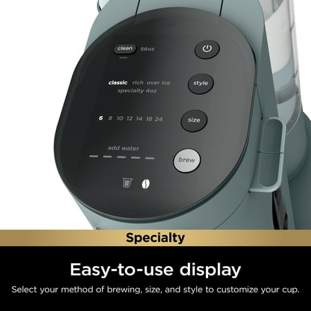 Ninja - Pods & Grounds Specialty Single-Serve Iced Coffee Maker, K-Cup Pod Compatible with Foldaway Milk Frother - Sage Green