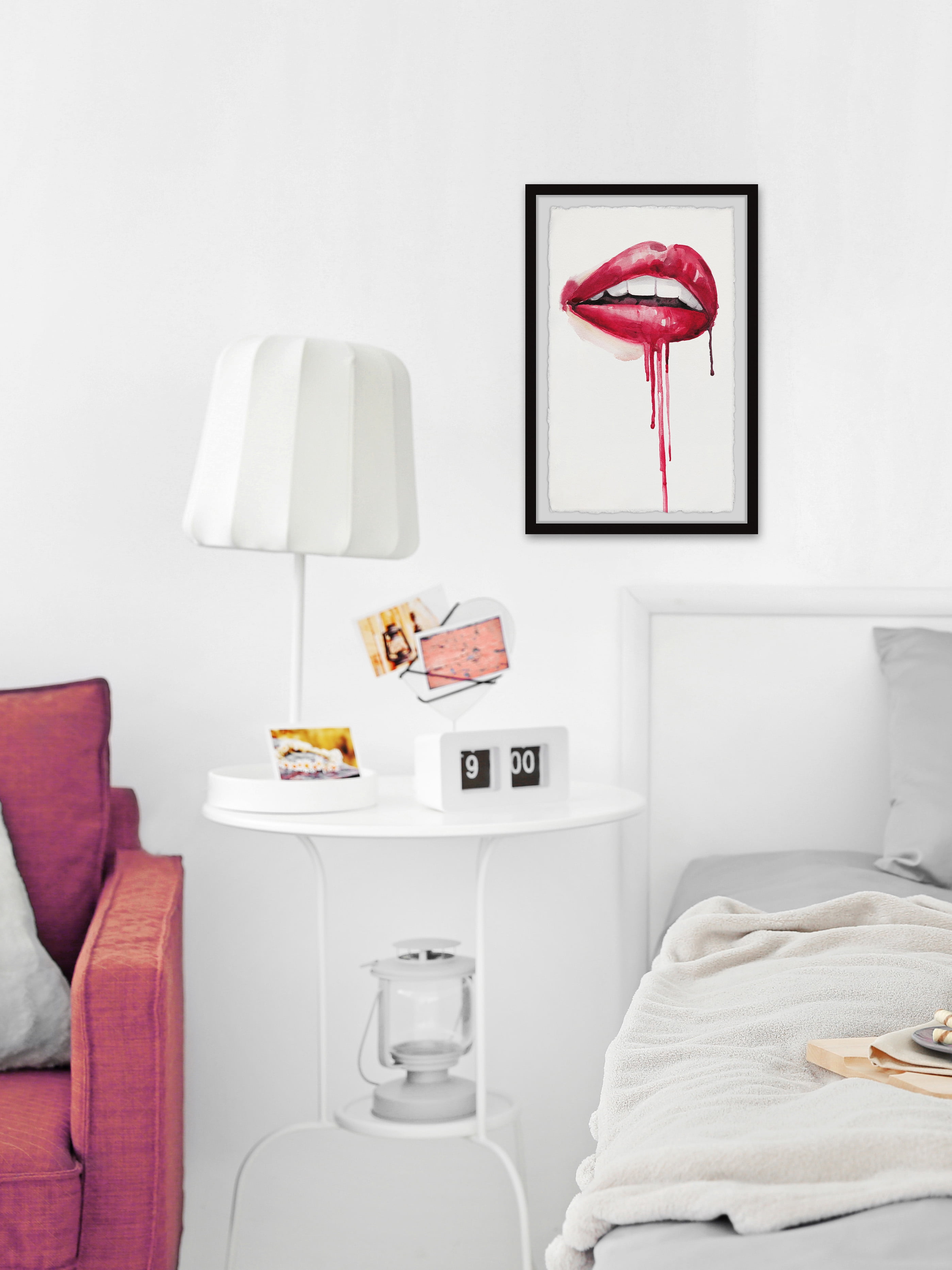 Marmont Hill "Blooded Lips" Framed Painting Art Print, 8.00" x 1.50"