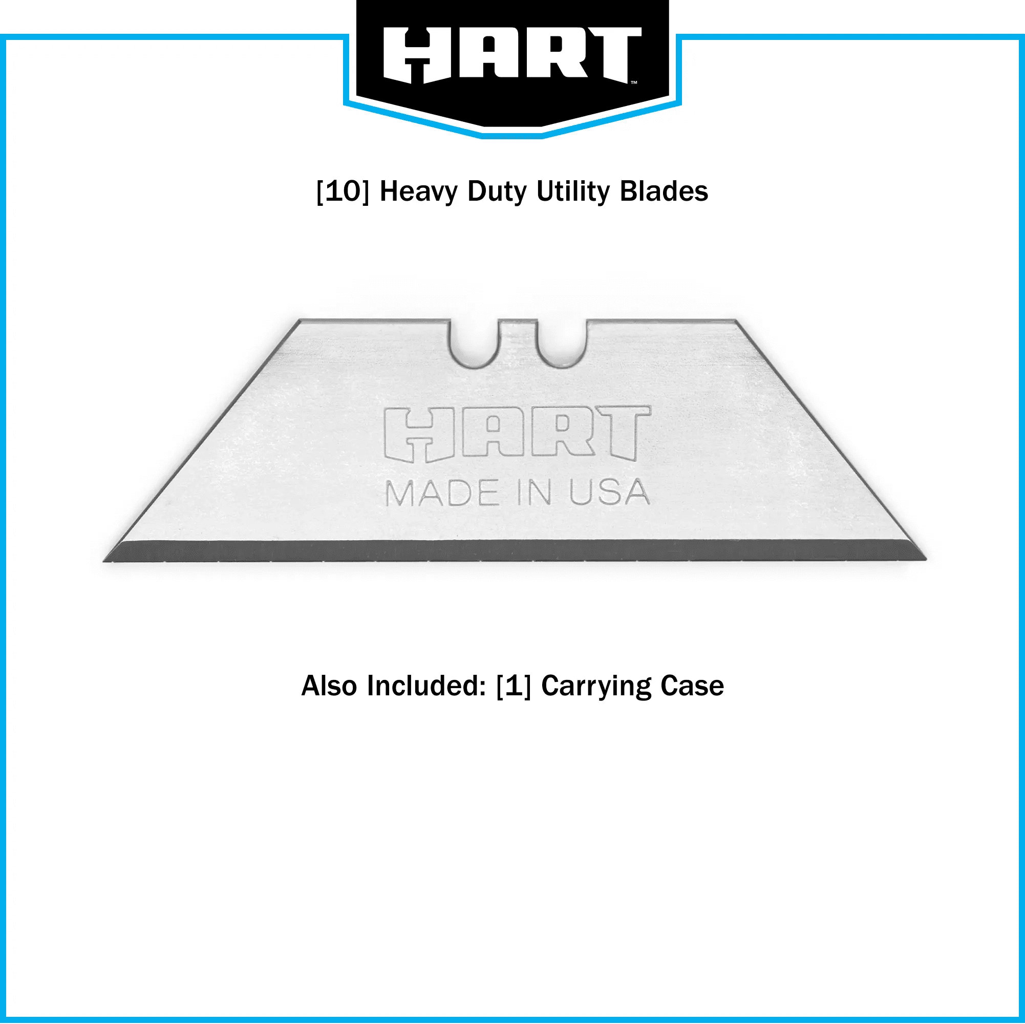 (3 pack) HART 10-Piece Heavy-Duty Utility Knife Blades, with Storage Box