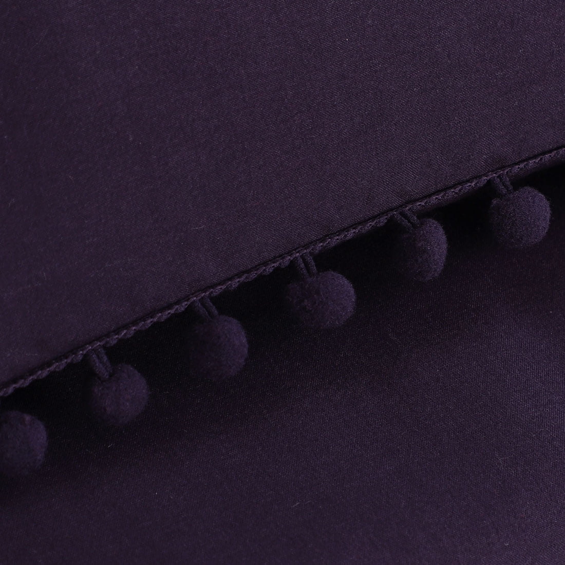 REGALWOVEN 3-Piece Duvet Cover Set with Pompoms Tassel, Queen Dark Purple