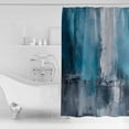 thumbnail image 4 of Small Stall Shower Curtain 36x78 Inch Narrow Half Size Blue Grey Bath Curtains Bathroom Decor Modern Oil Painting Abstract Vintage Waterproof Fabric Shower Curtain Set with Hooks 36 Inch, 4 of 6