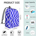 thumbnail image 5 of Blue Wavy Checkered Pattern Backpack for School, Cute School Bag with Adjustable Shoulder Straps and Padded Back, 15.7"x11.8"x5.5", 5 of 5