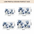 thumbnail image 4 of Blue Spring Floral Door Mat Indoor Outdoor, Tulip Blooming Summer Botanical Non Slip Welcome Mat with Rubber Backing, Absorbent Fabric Front Door Mats Entryway Rug for Home Patio Entrance 16"x24", 4 of 8