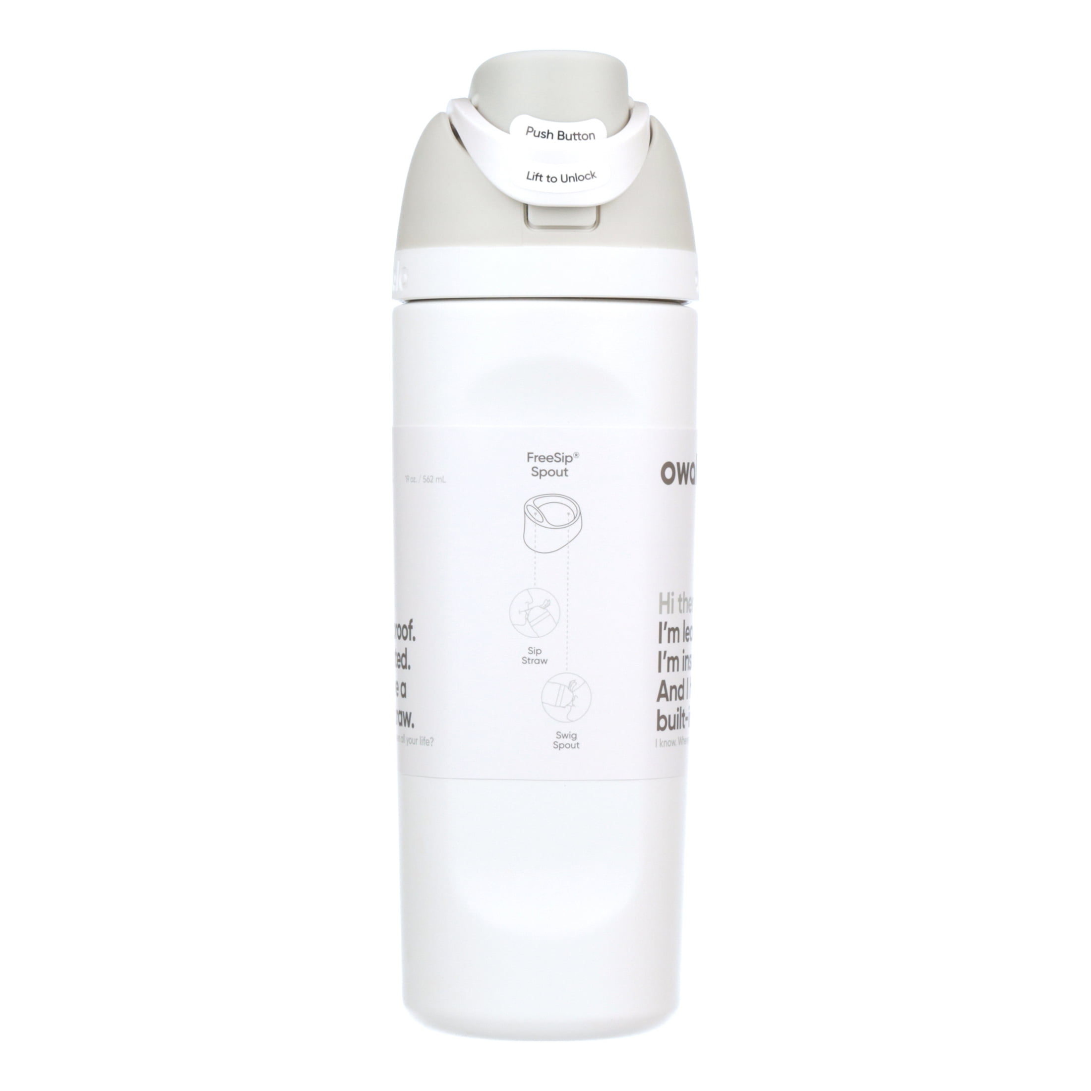 Owala FreeSip Stainless Steel Water Bottle - Shy Marshmallow White, 24 oz -  Dillons Food Stores