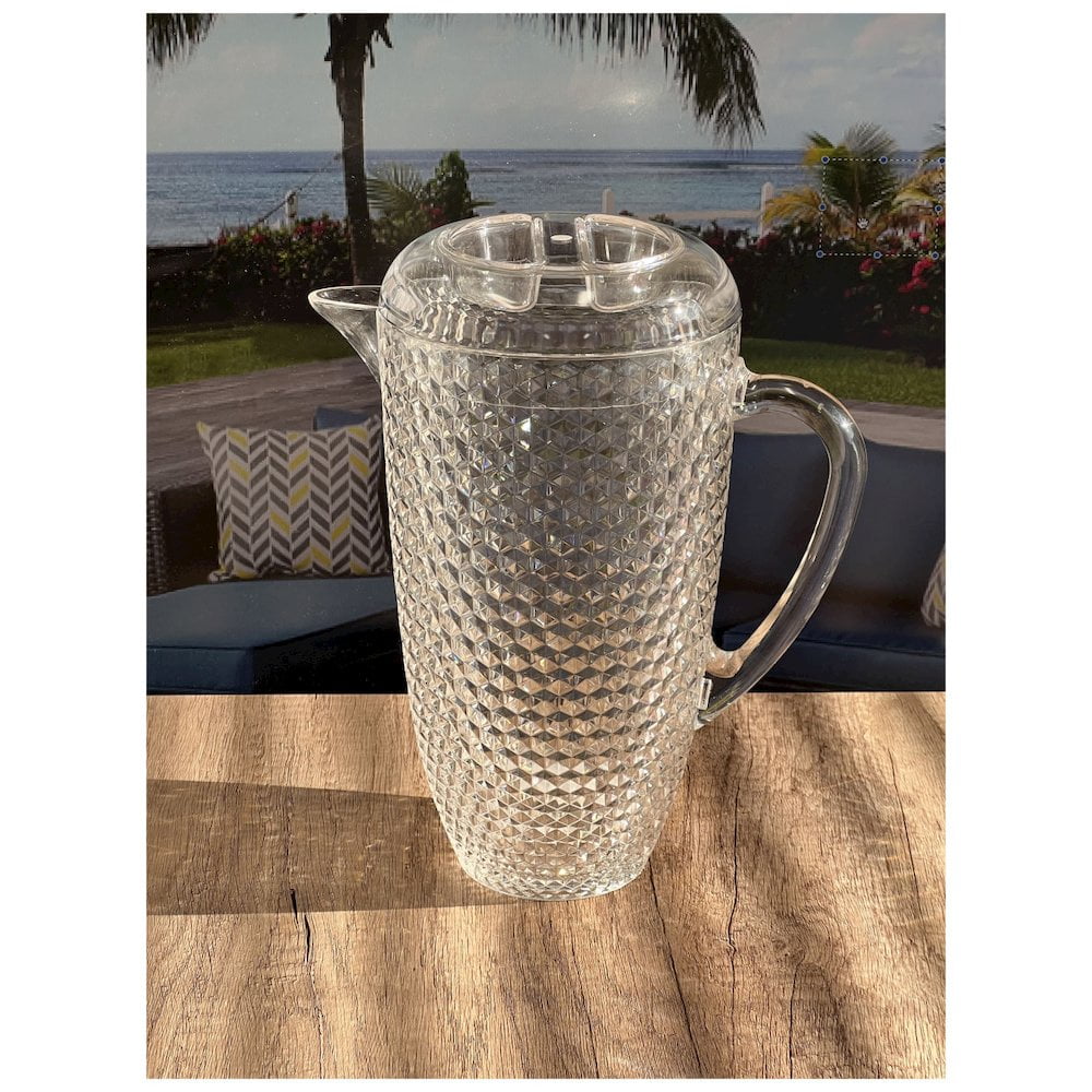 2.5 Quart Clear Diamond Acrylic Serving Pitcher