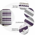 thumbnail image 3 of Dark Purple Shower Curtain, 48" x 72", Gray White Stripe Waterproof Bathroom Curtain Washable Shower Curtain Set with 12 Hooks, 3 of 6