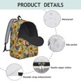 thumbnail image 4 of Rooster and Sunflower Beige Pattern Backpack for School, Cute School Bag with Adjustable Shoulder Straps and Padded Back, 15.7"x11.8"x5.5", 4 of 5