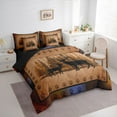 thumbnail image 4 of Homewish Wild Animal Deer 7-Piece Twin Bedding Sets,Safari Bear Paws Bedding Comforter Set,Black Tan Sheet Sets For Boys Kids,Ultra Soft Home Decor Reversible, 4 of 9