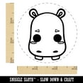 thumbnail image 2 of Charming Kawaii Chibi Hippopotamus Face Blushing Cheeks Self-Inking Rubber Stamp Ink Stamper - Black Ink - Small 3/4 Inch, 2 of 7