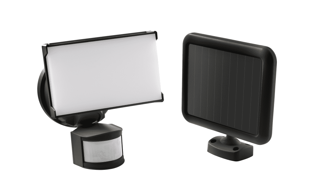 Hyper Tough Single Head LED Solar Motion Sensing Security Flood Light, Black, 1000 Lumens