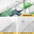 thumbnail image 4 of Green White Gardenia No Hooks Shower Curtain with Snap-in Liner Spring Watercolor Green Floral Wreath Flower Leaf Shower Curtains for Bathroom, Waterproof, Easy Install, Washable 48"x72", 4 of 9