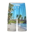 thumbnail image 3 of XINPING Men's Swim Trunks 9 Inch Retro Athletic Tropical Print Quick Dry Pool Swimming Trunks with Pockets Stretch Fabric Fishing Shorts for Men, 3 of 6
