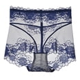 thumbnail image 1 of Gibobby Ropa Interior para Mujer Mujeres sexy simple color sólido sexy encaje cómodo bragas simples （Azul， L), 1 of 2
