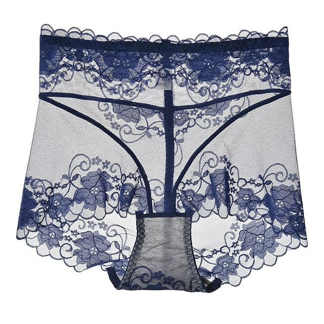 Gibobby Ropa Interior para Mujer Mujeres sexy simple color sólido sexy encaje cómodo bragas simples (Azul, L)