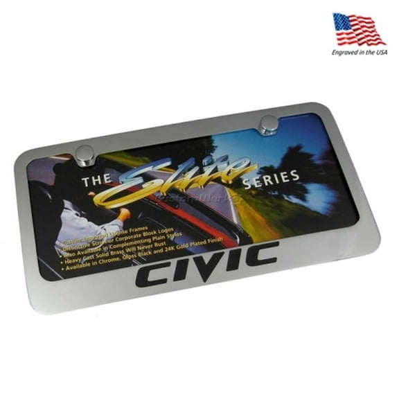 Honda Civic Chrome Metal License Plate Frame