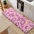 thumbnail image 5 of Strawberry Plants Fruit Dessert Milk Pink Pattern Kitchen Rug Mat,Kitchen Runner Rugs Non Skid Washable,Decorative Kitchen Floor Mats for Kitchen,Sink,Laundry,17"x47.2", 5 of 7