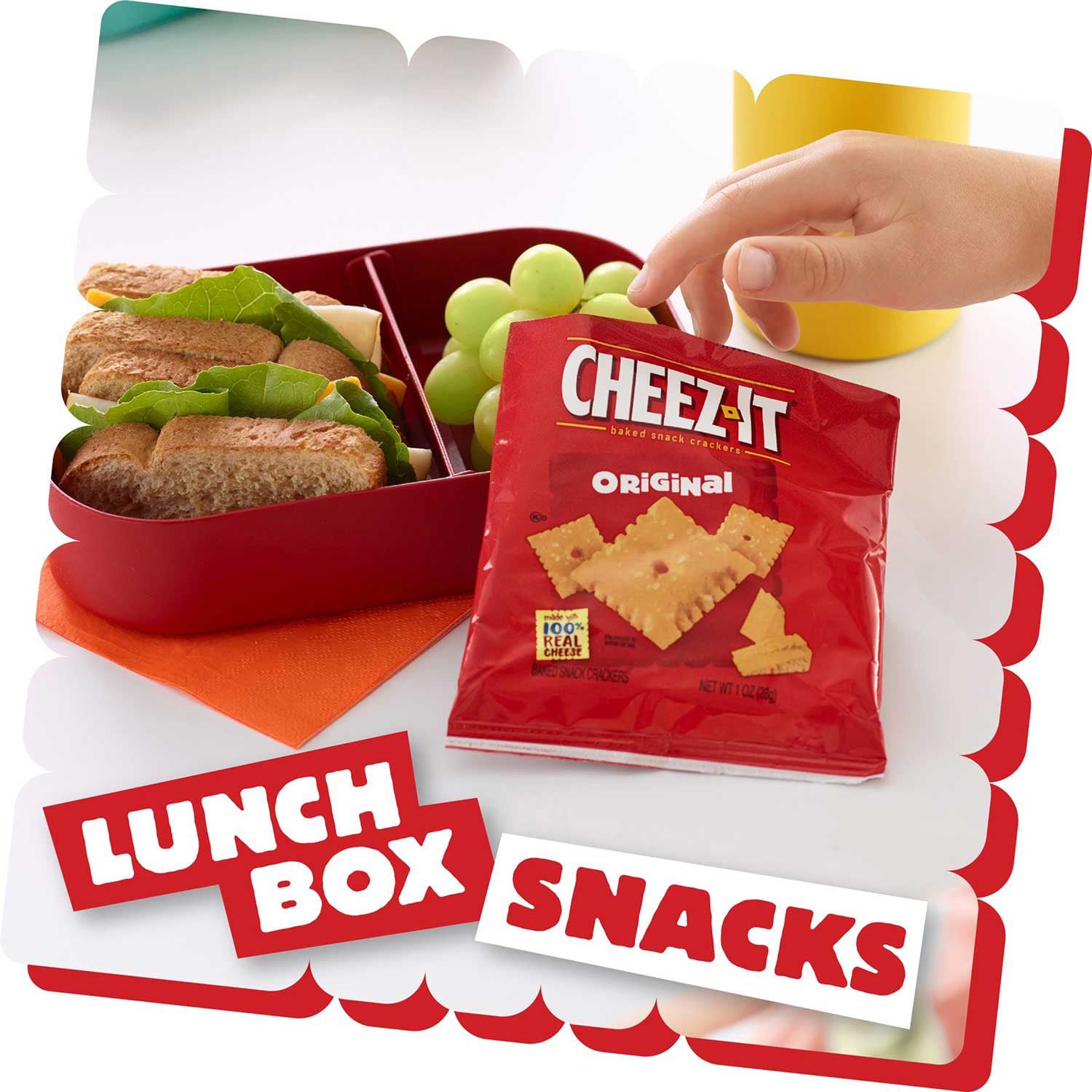 Cheez-It Original Baked Snack Crackers – 45 Pouches, 1.5 oz Each | 100% Real Cheese