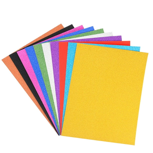 30 hojas de papel brillante A4 para manualidades, hechas a mano, con adhesivo posterior para niños (coloridas)