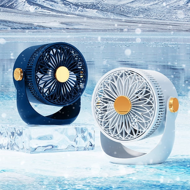 Ganfancp Mini Ventilador Portátil 3 Velocidades con Luz Nocturna Rotación 360° Carga Usb Ventilador Silencioso - Ventilador de Mesa Portátil Silencioso para Casa, Dormitorio Artículos En Liquidación