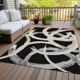 thumbnail image 6 of Addison Rugs Chantille Indoor/Outdoor Transitional Circles Black Washable Rectangle Rug, 9' x 12', 6 of 6