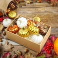 thumbnail image 3 of KUAZOU 16 Pcs Fall Pumpkin Hanging Ornament Thanksgiving Tree Decorations Mini Pumpkin Ball Decorations Farmhouse Fall Ornaments for Small Tree for Autumn Thanksgiving Halloween Christmas, 3 of 6