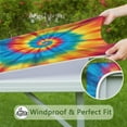 thumbnail image 6 of Colorful Tie Dye Mandala Pattern Square Fitted Tablecloth with Elastic Edge,Square Table Cover,Washable Elastic Table Cover for Home Kitchen Party Decor 34"x34", 6 of 6