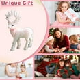thumbnail image 6 of yulier Christmas Reindeer Figurine Tabletop Ornaments with Velvet Ribbon Bow and Mini Bells, Reindeer Statue Xmas Gifts Christmas Decorations for Mantel Fireplace Desktop Decor, 6 of 6