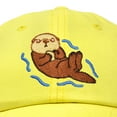 thumbnail image 2 of DALIX Otter Cap Animal Dad Hat Embroidered Nature Mom Baseball Cap in Minion Yellow, 2 of 6