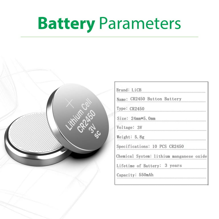 10X batteria pila bottone litio cr2450 2450 CAMELION CR 2450 PILE BATTERIE