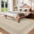 thumbnail image 3 of Washable Living Room Rug 5x7 Checkered Waffle Print Area Rug Non Slip Carpet Soft Non Shedding Low Pile Thin Stain Resistant Throw Rugs for Dining Room Office, 3 of 6