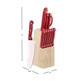 thumbnail image 5 of Home Basics 13-piece Knife Set with Block in Red, 5 of 6