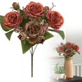 thumbnail image 2 of Vintage Artificial Peonies Silk Flowers and Hydrangeas for Wedding Bridal Home Décor – Beautiful Floral Centerpiece Arrangement Decoration, Dining Table Centerpieces Party Decor(Orange,13.4x8"), 2 of 9
