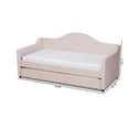 thumbnail image 3 of Baxton Studio Perry Light Pink Velvet Button Tufted Twin Size Daybed with Trundle, 3 of 11
