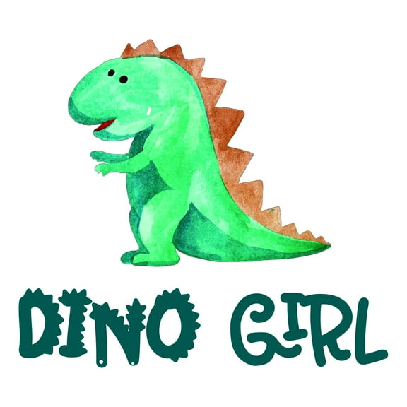 Happy Cartoon Dinosaur Jurrasic World ArtWall Decal Decoration Dino Girl Joyful Cartoon Cartoon Animals Decorating Ideas for Girl's Bedroom Size: 10 In(W) x 9 In(H)