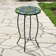 thumbnail image 2 of Northlight Peacock Flower Tail Glass Patio Side Table - 19", 2 of 4