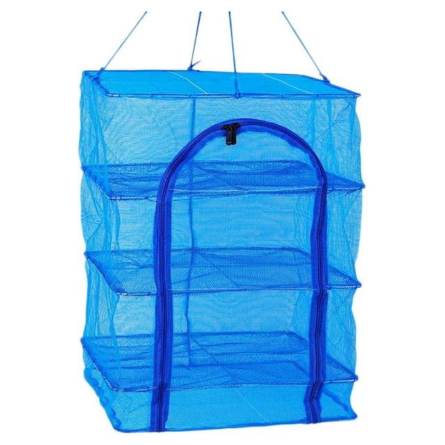 AMERTEER Hanging Rack Drying Dryer Net Fish Food Mesh Herb Shrimp Basket Fruit Dehydrator Storage Carrying Plant Folding Bag