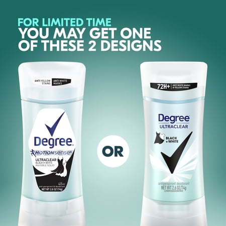 Degree UltraClear Black White Antiperspirant Deodorant, 2.6 oz