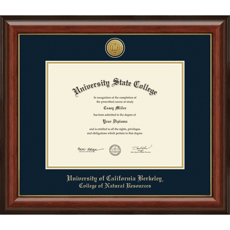 University of California Berkeley College of Natural Resources Diploma Frame, Document Size 11" x 8.5"