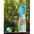 thumbnail image 4 of Bouteille d'Eau Portable 3-en-1 600ml Bleue avec Rangement Alimentaire et Porte-Sac à Excréments - Distribution à un Bouton, Séparation Sec-Humide, Résistant à Haute Température, Design Pliable pour Promenade de Chien, Randonnée et Extérieur, 4 of 6