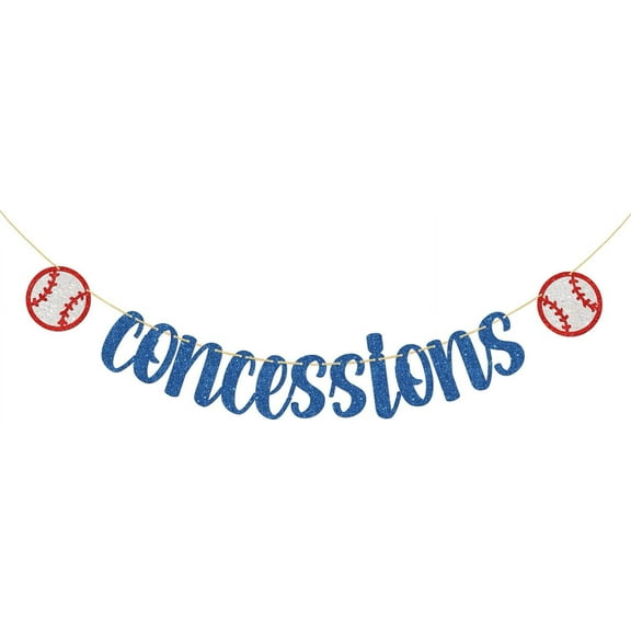 Baseball Concessions Banner, Sports Themed Baseball Decoration for Party Favors Baseball Birthday Party Supplies, Baby Shower Sports Themed Pennant Decoration