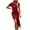 Red, variant on IROINNID Dresses For Women Red Wedding Guest Round Neck Short Sleeve Solid Leisure Vacation Dresses