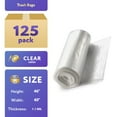 thumbnail image 2 of Outdoor Trash Bags Large 40" x 46", Pack of 125 Clear Trash Can Liners, Thin 1.1 Mil Polyethylene Big Garbage Bags Unscented, Leakproof Waste Basket Bags, 40-45 Gallons Kitchen Waste Basket Liner, 2 of 7