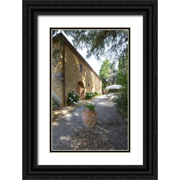 Delisle, Gilles 13x18 Black Ornate Wood Framed with Double Matting Museum Art Print Titled - Italy, Tuscany, Petroio Typical Tuscan farmhouse