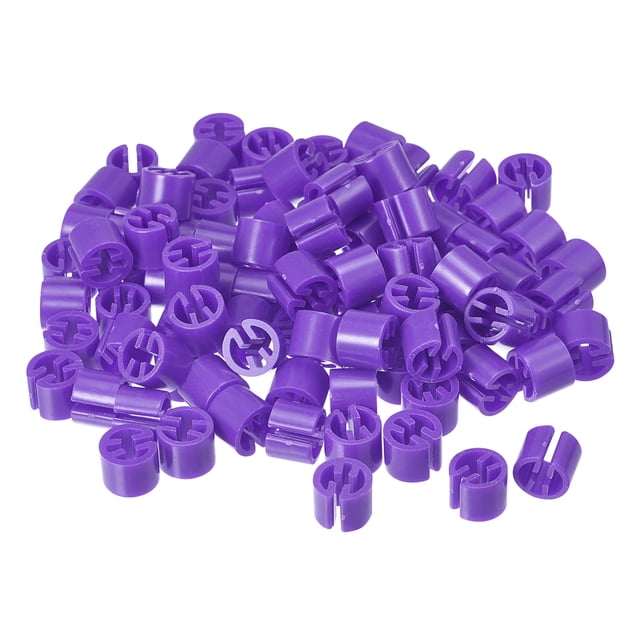 Marcadores de percha de ropa de 150 piezas, etiquetas en blanco, adecuadas para varillas de 3.5 mm, etiqueta de color para perchas de ropa, púrpura