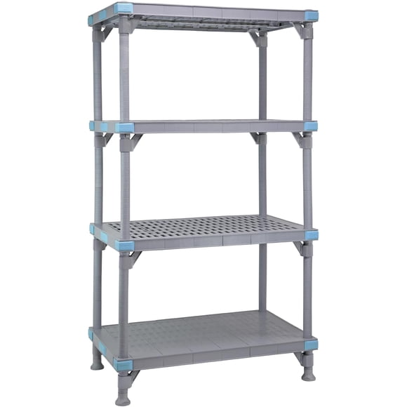Quantum Storage Systems QP182462V3S1 Millenia Shelving Unit, 24" W x 18" D x 62" H, 2000 lbs Capacity, Polypropylene/ABS, Gray, NSF