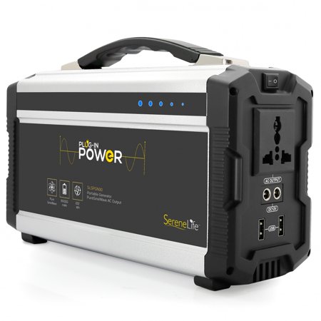 SereneLife SLSPGN30 - Portable Power Generator - Battery Pack Power Supply, Solar Panel